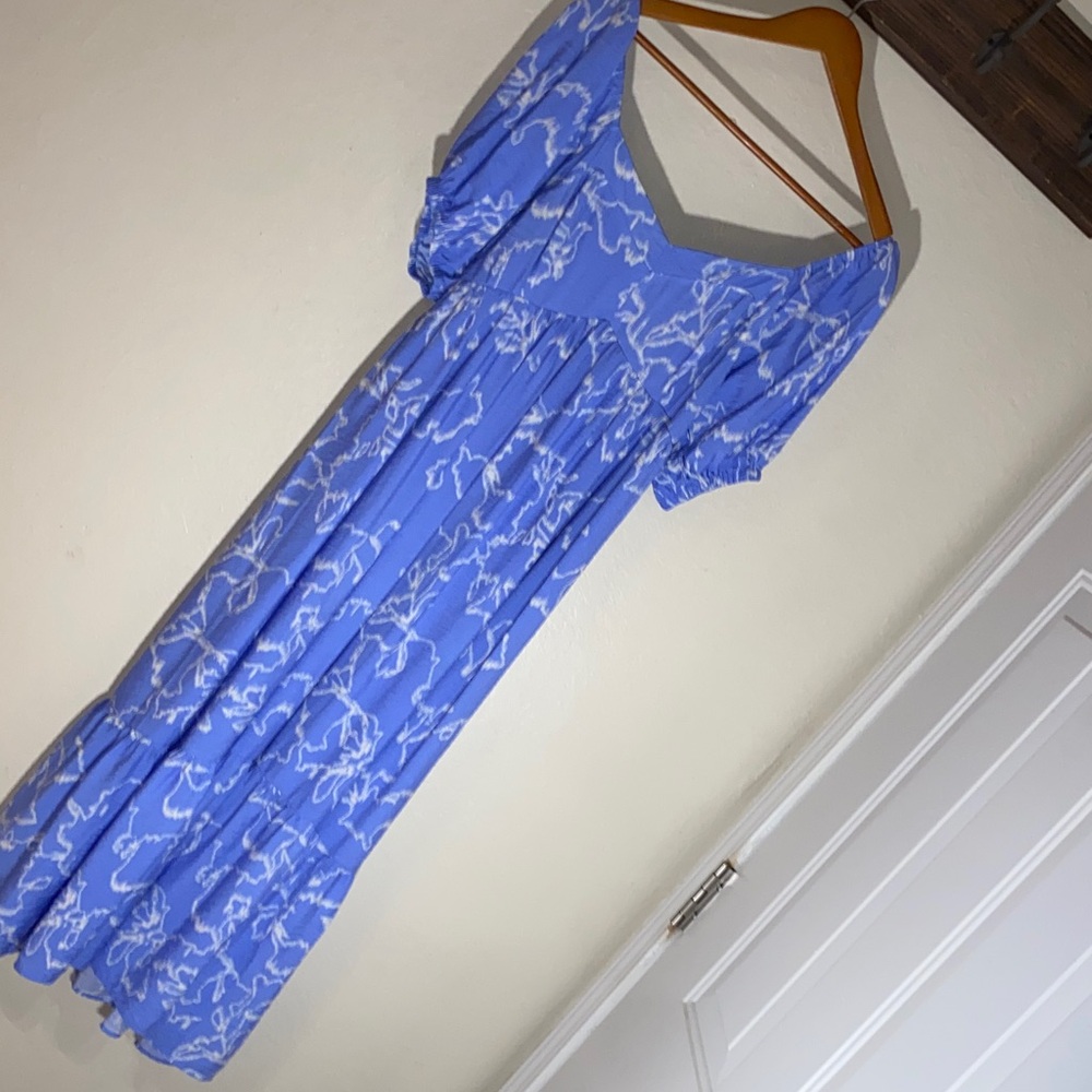 Nine West Blue and White Maxi Dress